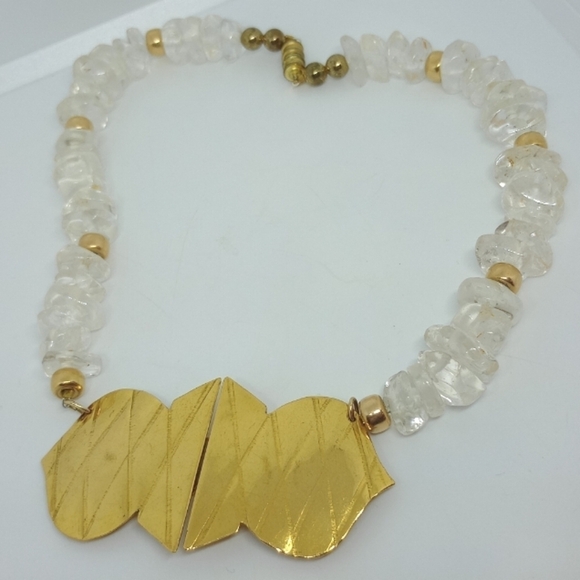 * vintage 1978 Carlton Ridge signed Sutton Hoo stone buckle front necklace - Picture 1 of 7